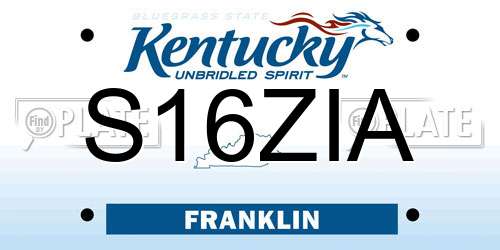 S16ZIA Kentucky License Plate