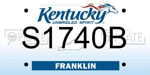 S1740B Kentucky License Plate