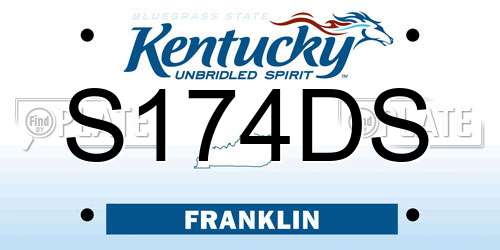 S174DS Kentucky License Plate