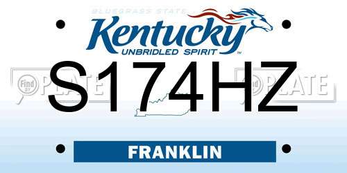 S174HZ Kentucky License Plate
