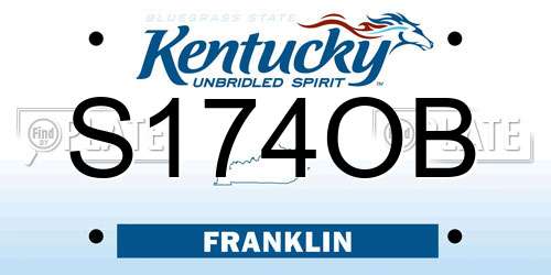 S174OB Kentucky License Plate