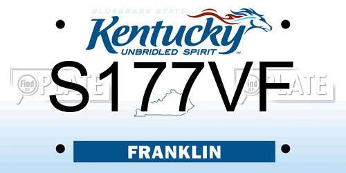 S177VF Kentucky License Plate