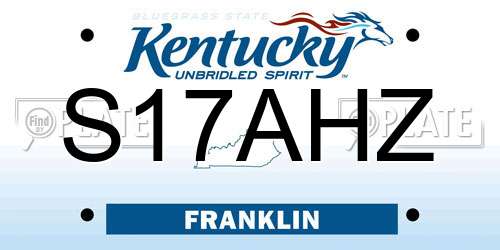 S17AHZ Kentucky License Plate