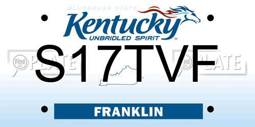 S17TVF Kentucky License Plate