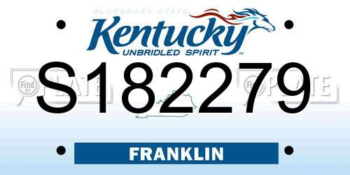 S182279 Kentucky License Plate