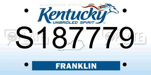 S187779 Kentucky License Plate