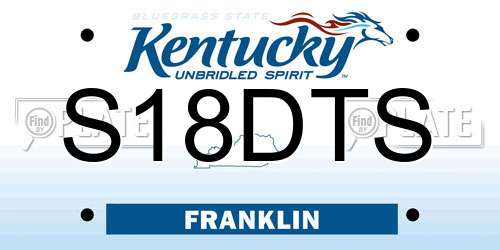 S18DTS Kentucky License Plate