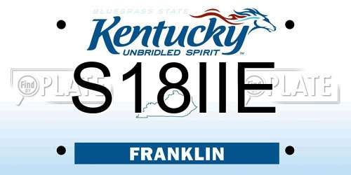 S18IIE Kentucky License Plate