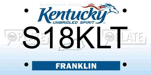 S18KLT Kentucky License Plate