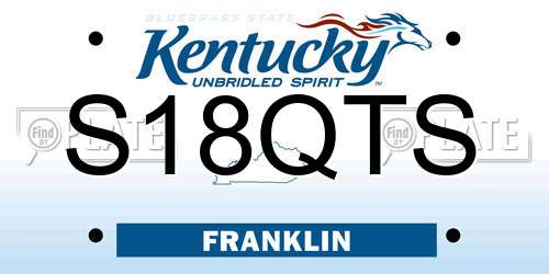 S18QTS Kentucky License Plate