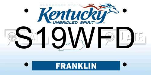 S19WFD Kentucky License Plate