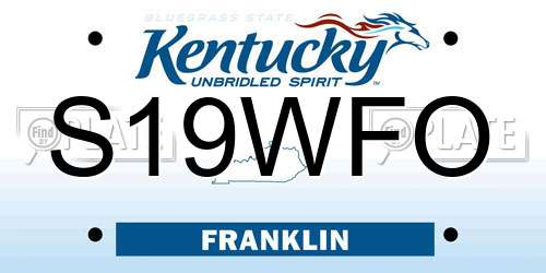 S19WFO Kentucky License Plate