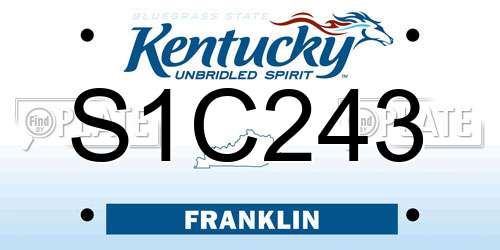 S1C243 Kentucky License Plate