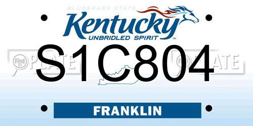 S1C804 Kentucky License Plate