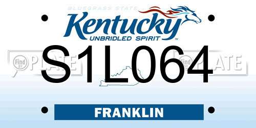 S1L064 Kentucky License Plate