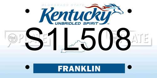 S1L508 Kentucky License Plate