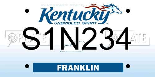 S1N234 Kentucky License Plate
