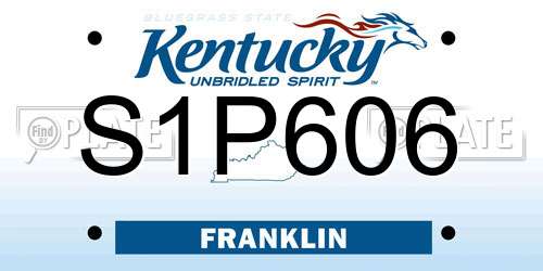 S1P606 Kentucky License Plate