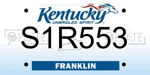 S1R553 Kentucky License Plate