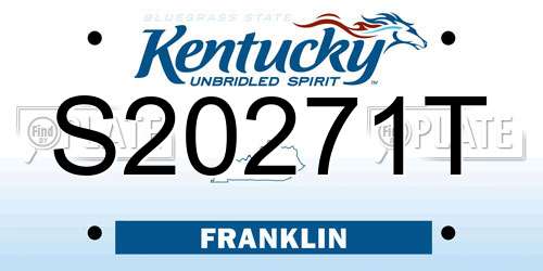 S20271T Kentucky License Plate