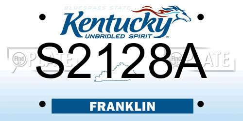 S2128A Kentucky License Plate