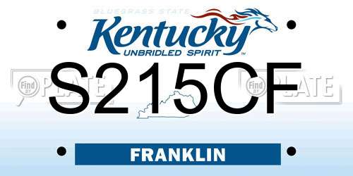 S215CF Kentucky License Plate
