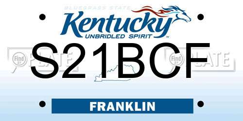 S21BCF Kentucky License Plate