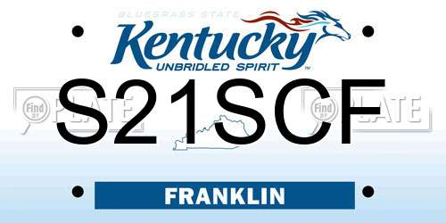 S21SCF Kentucky License Plate