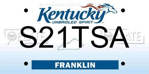 S21TSA Kentucky License Plate