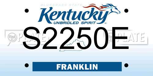 S2250E Kentucky License Plate