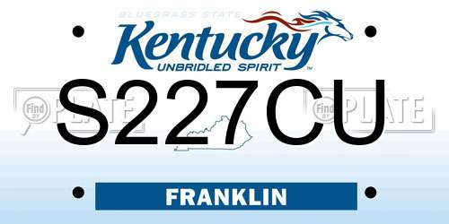 S227CU Kentucky License Plate