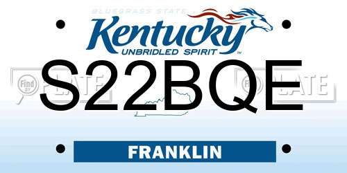 S22BQE Kentucky License Plate