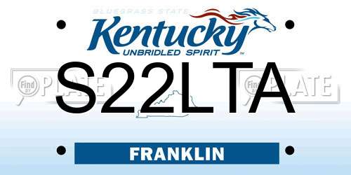 S22LTA Kentucky License Plate