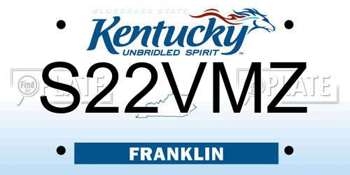 S22VMZ Kentucky License Plate