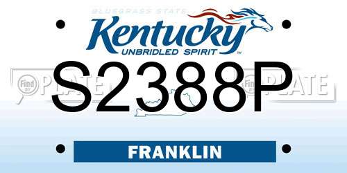 S2388P Kentucky License Plate