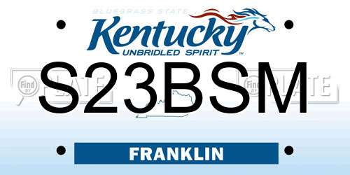 S23BSM Kentucky License Plate