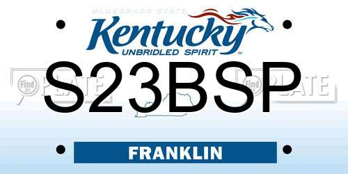 S23BSP Kentucky License Plate