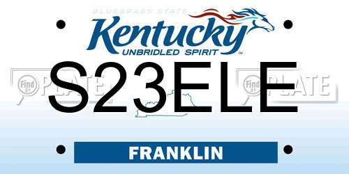 S23ELE Kentucky License Plate