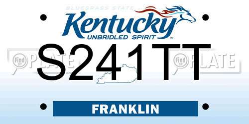 S241TT Kentucky License Plate