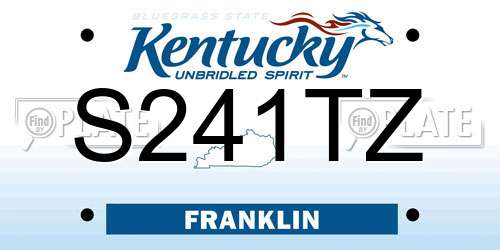 S241TZ Kentucky License Plate