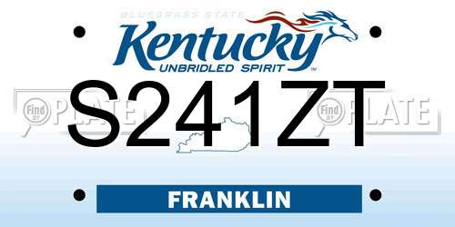 S241ZT Kentucky License Plate
