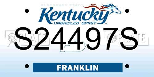 S24497S Kentucky License Plate