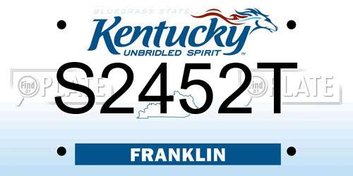 S2452T Kentucky License Plate