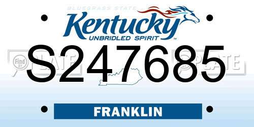 S247685 Kentucky License Plate