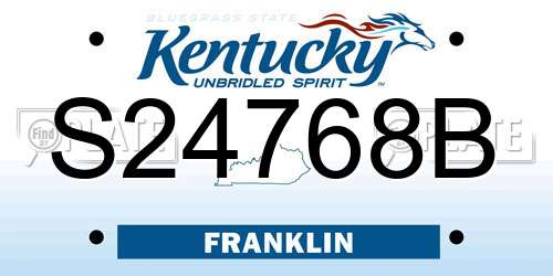 S24768B Kentucky License Plate