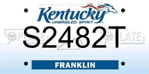 S2482T Kentucky License Plate