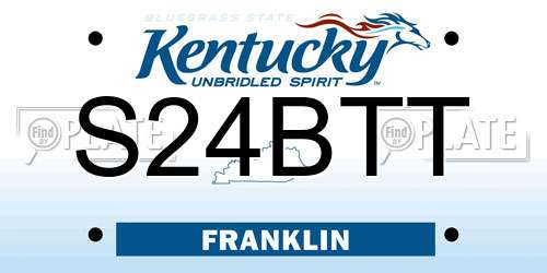 S24BTT Kentucky License Plate