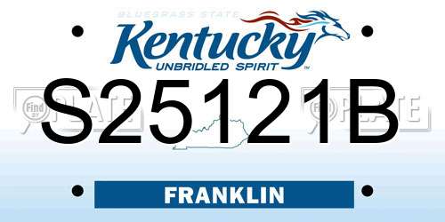 S25121B Kentucky License Plate