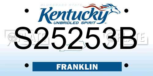 S25253B Kentucky License Plate