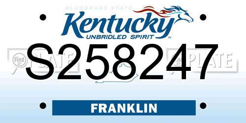 S258247 Kentucky License Plate